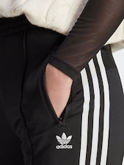 adidas Dark Black Straight Firebird 3 Stripe Straight Trackpants - Image 10 of 20