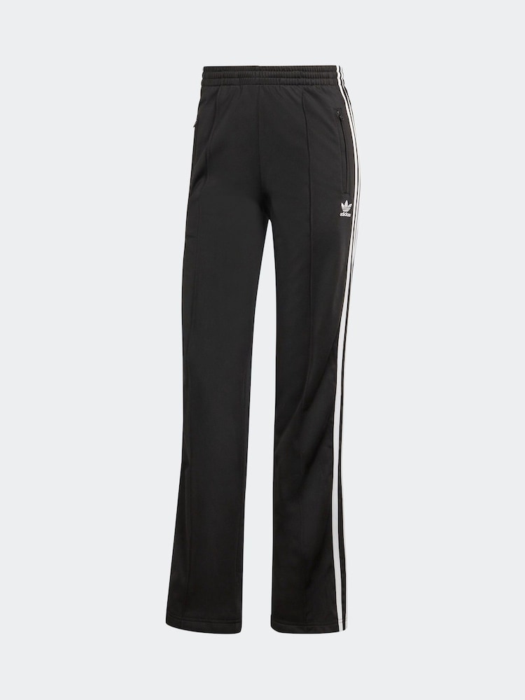 adidas Dark Black Straight Firebird 3 Stripe Straight Trackpants - Image 20 of 20