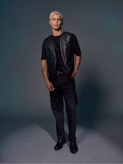 Black Edit Faux Leather Waistcoat - Image 1 of 5