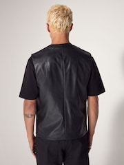 Black Edit Faux Leather Waistcoat - Image 3 of 5