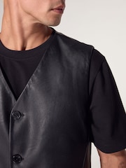 Black Edit Faux Leather Waistcoat - Image 4 of 5