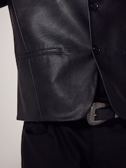 Black Edit Faux Leather Waistcoat - Image 5 of 5