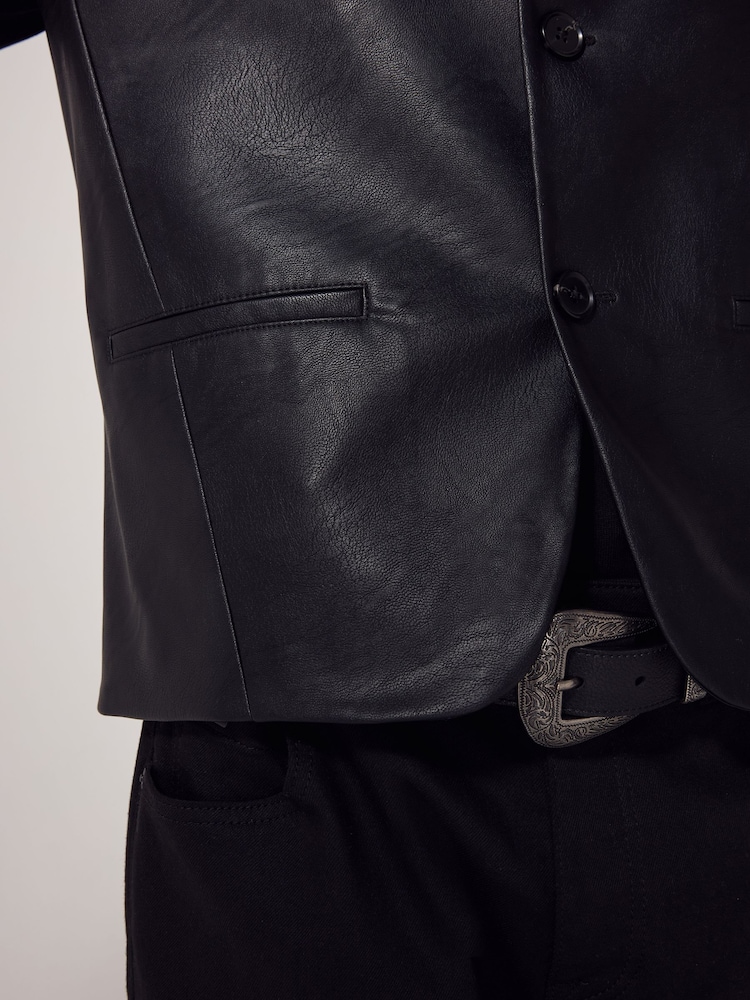 Black Edit Faux Leather Waistcoat - Image 5 of 5