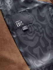 Tan Brown EDIT Faux Suede Wasitcoat - Image 6 of 8