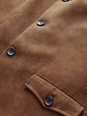 Tan Brown EDIT Faux Suede Wasitcoat - Image 7 of 8