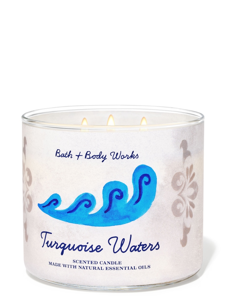 Bath & Body Works Turquoise Waters Turquoise Waters 3 Wick Candle 14.5 oz / 411 g - Image 1 of 1