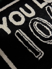 Black 10/10 Slogan 100% Cotton Bath Mat - Image 2 of 3