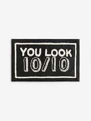 Black 10/10 Slogan 100% Cotton Bath Mat - Image 3 of 3