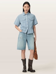 AllSaints Blue Tove Short Sleeve Shirt - Image 2 of 6