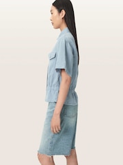 AllSaints Blue Tove Short Sleeve Shirt - Image 3 of 6