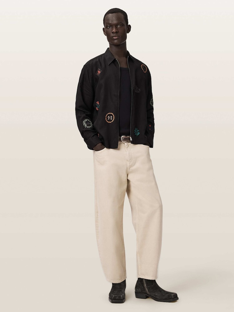 AllSaints Black Laurel Long Sleeve Shirt - Image 2 of 7 AllSaints Black Laurel Long Sleeve Shirt - Image 2 of 7
