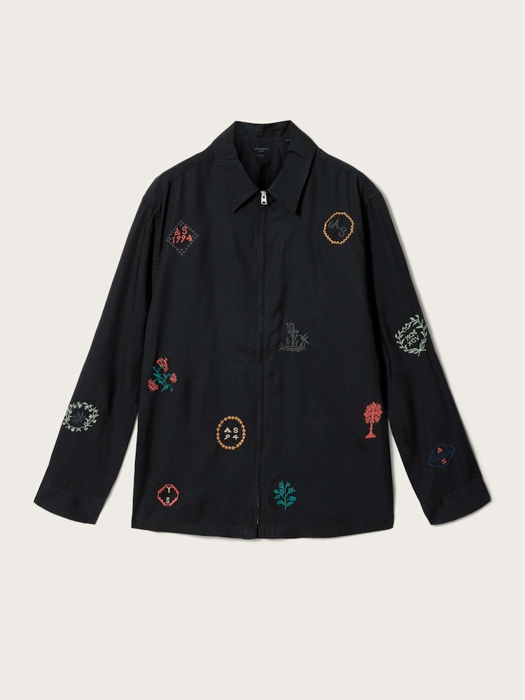 AllSaints Black Laurel Long Sleeve Shirt - Image 7 of 7 AllSaints Black Laurel Long Sleeve Shirt - Image 7 of 7