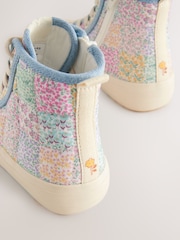 Blue Floral Quilted Lace-Up High Top Trainers - Image 13 of 13