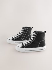 Black Lace-Up High Top Trainers - Image 1 of 5