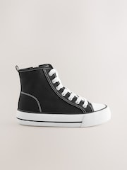 Black Lace-Up High Top Trainers - Image 2 of 5