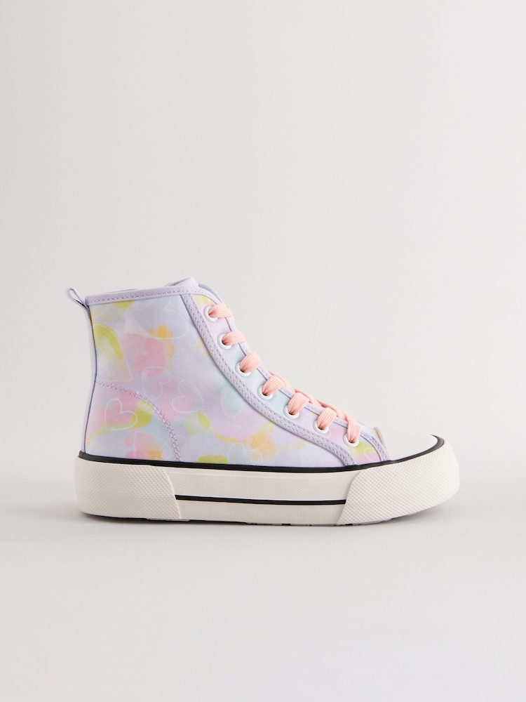 Estampado de corazones rosa - Zapatillas de caña alta con cordones - Imagen 1 de 4 Estampado de corazones rosa - Zapatillas de caña alta con cordones - Imagen 1 de 4