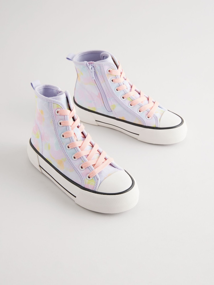 Estampado de corazones rosa - Zapatillas de caña alta con cordones - Imagen 2 de 4 Estampado de corazones rosa - Zapatillas de caña alta con cordones - Imagen 2 de 4