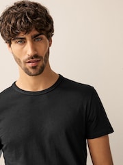 Black Regular Fit 100% Cotton Underwear T-Shirts 5 Pack - Image 6 of 8