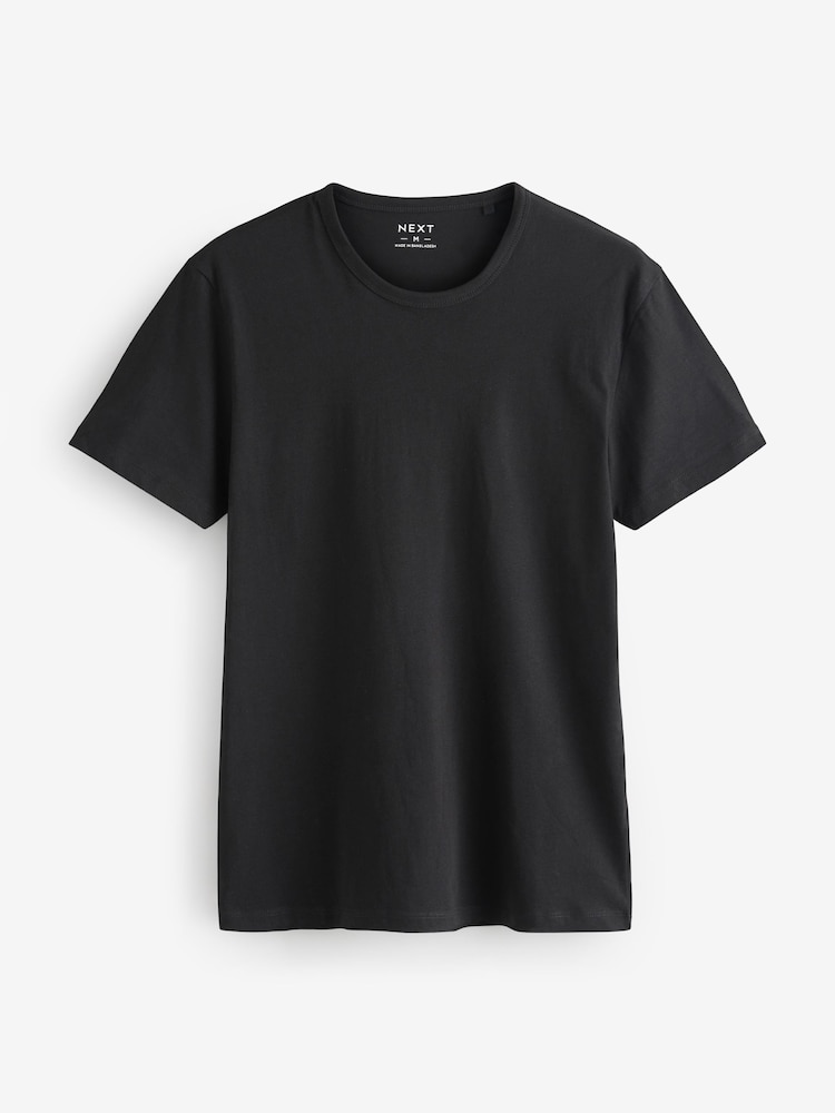 Noir - Ajustement régulier - Lot de 100t-shirts superposés en coton 5 - Image 6 of 8