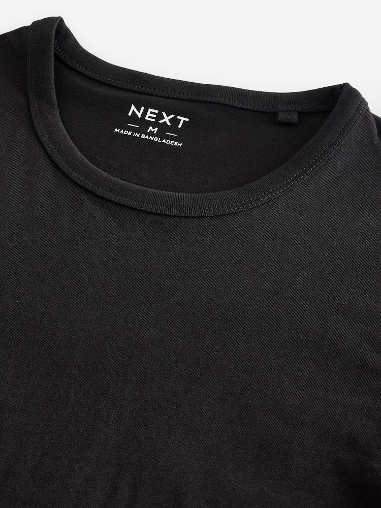 Black Regular Fit 100% Cotton Underwear T-Shirts 5 Pack - Image 8 of 8