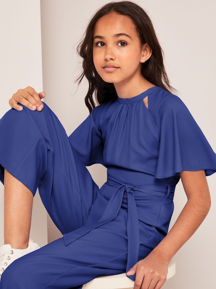 Lipsy Cobalt Blue Cut Out Flutter Sleeve Jumpsuit - Image 4 of 4 Lipsy Cobalt Blue Cut Out Flutter Sleeve Jumpsuit - Image 4 of 4