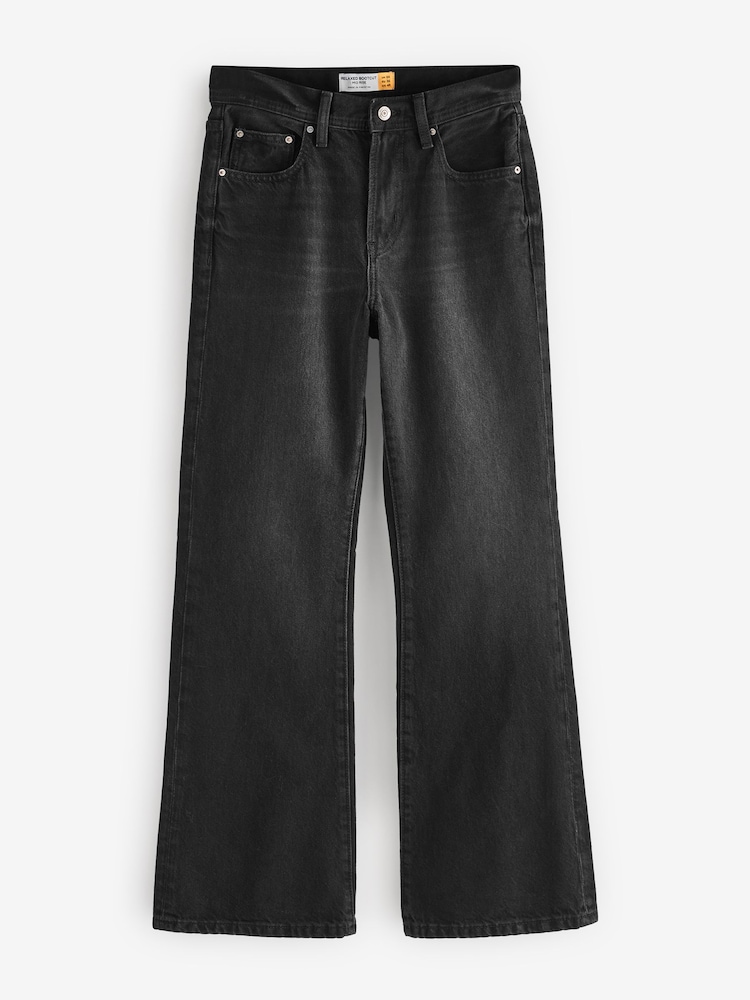 Black Relaxed Bootcut 100% Cotton Jeans - Image 5 of 6