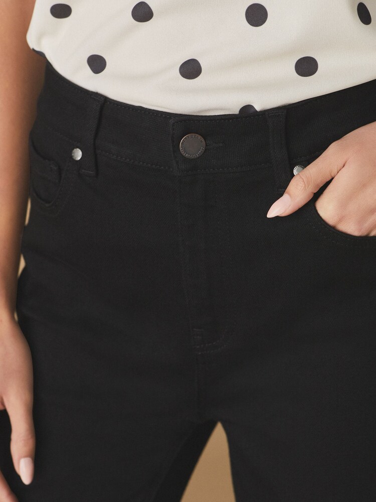 Black Relaxed Bootcut 100% Cotton Jeans - Image 7 of 7