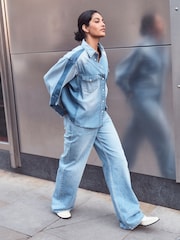 Mid Blue Wide Leg Jeans - Image 1 of 4