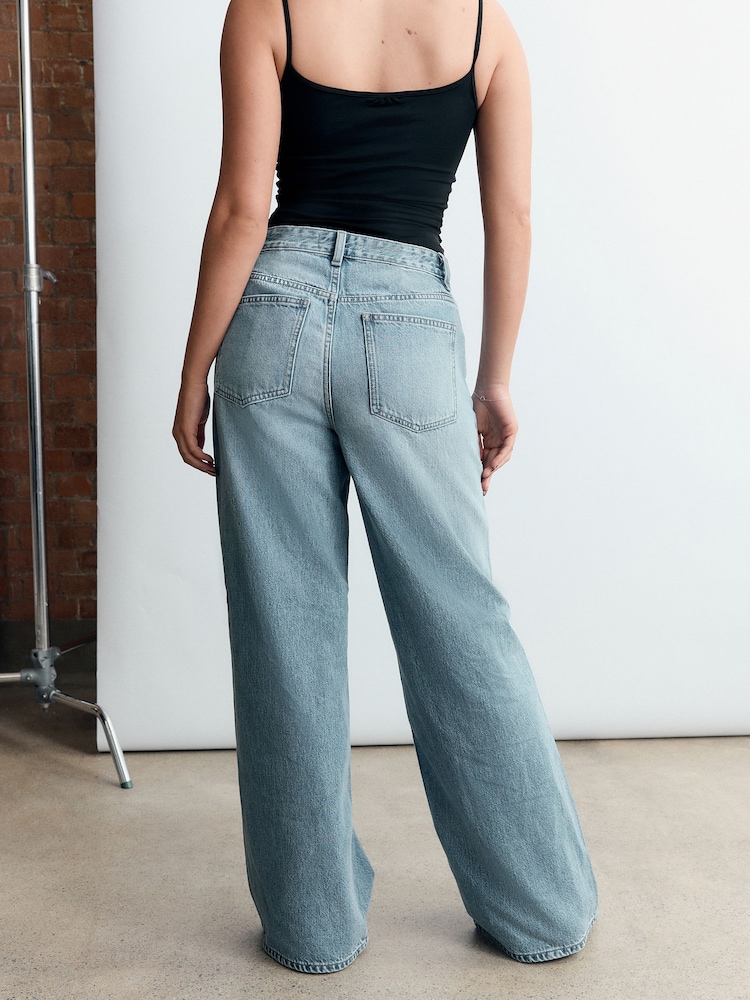 Sale Jeans Jeans Femme La Redoute Buy Mid Blue Wide Leg Jeans From