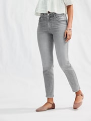 Grau - Bequeme Mom-Stretchjeans - Bild 2 von 3