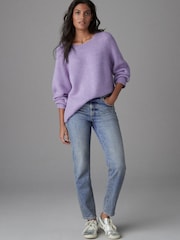 Mittelblau - Bequeme Mom-Stretchjeans - Bild 1 von 7