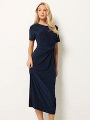 M&Co Blue Twist ITY Dress - Image 1 of 5