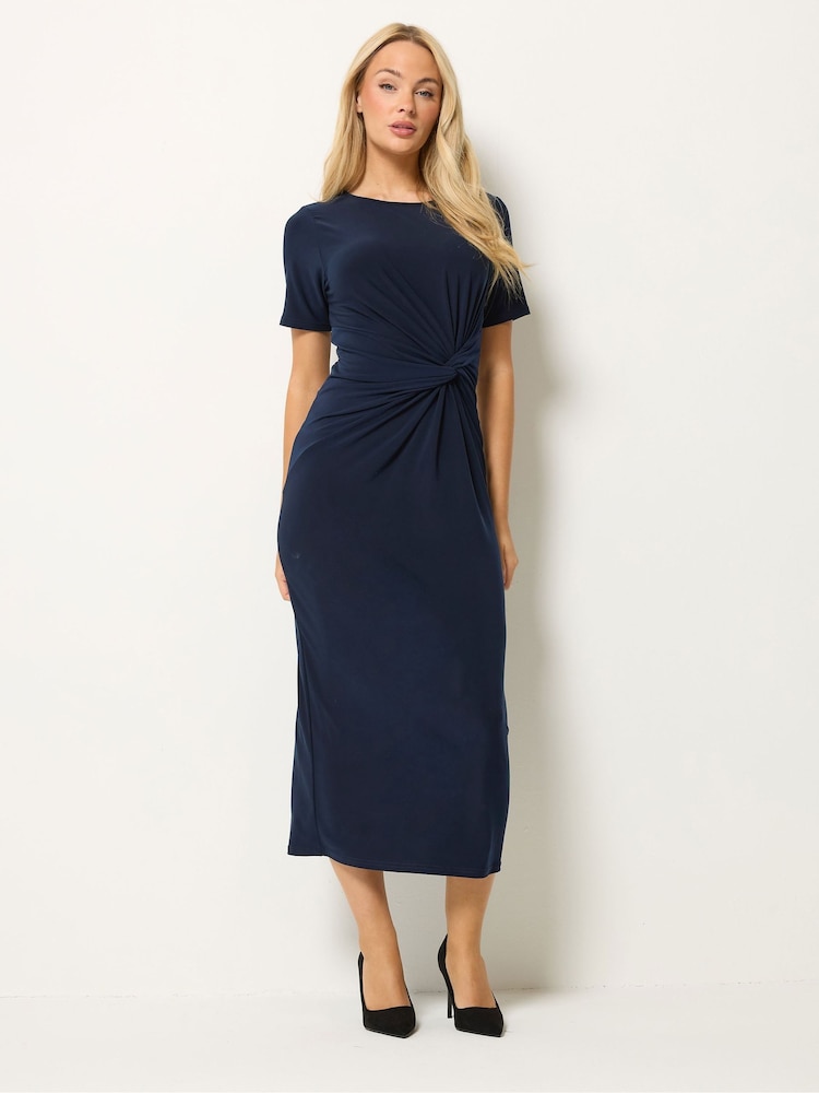M&Co Blue Twist ITY Dress - Image 2 of 5