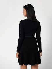 Guess Paige Ribbed Pleated Black Sweater Dress - Image 4 of 7