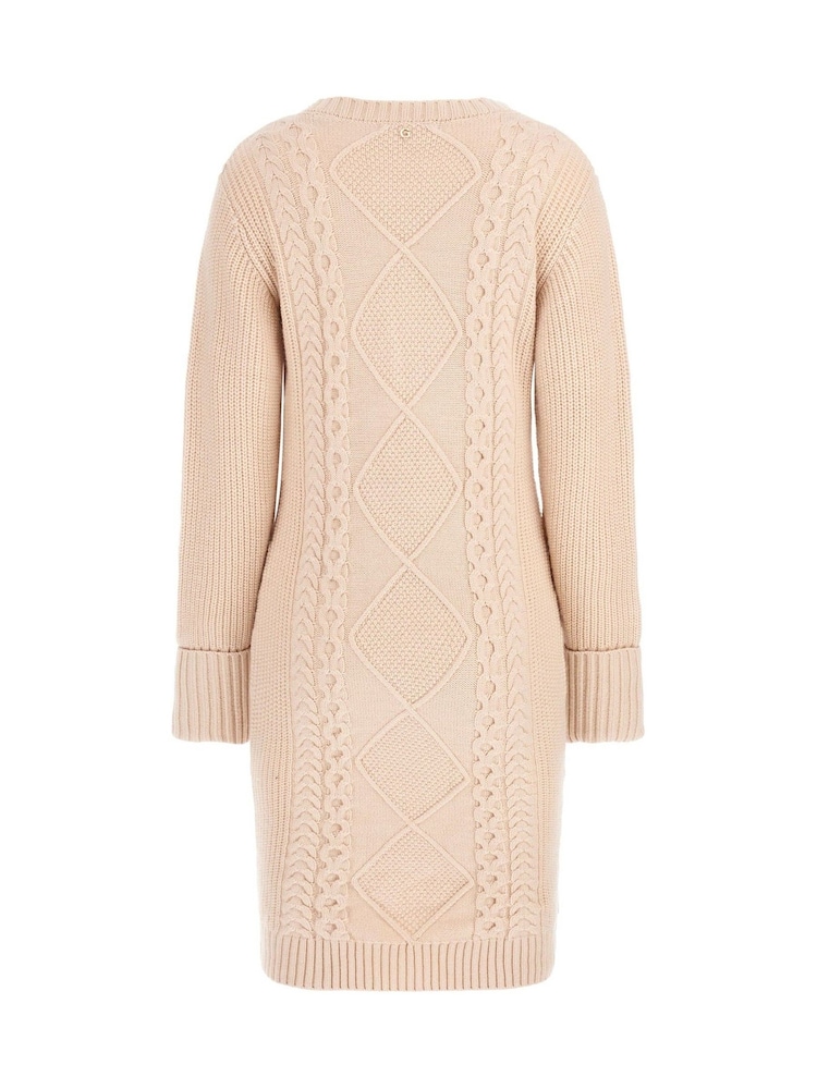 Guess Cream Serena Cable Knit Dress - Image 2 of 4