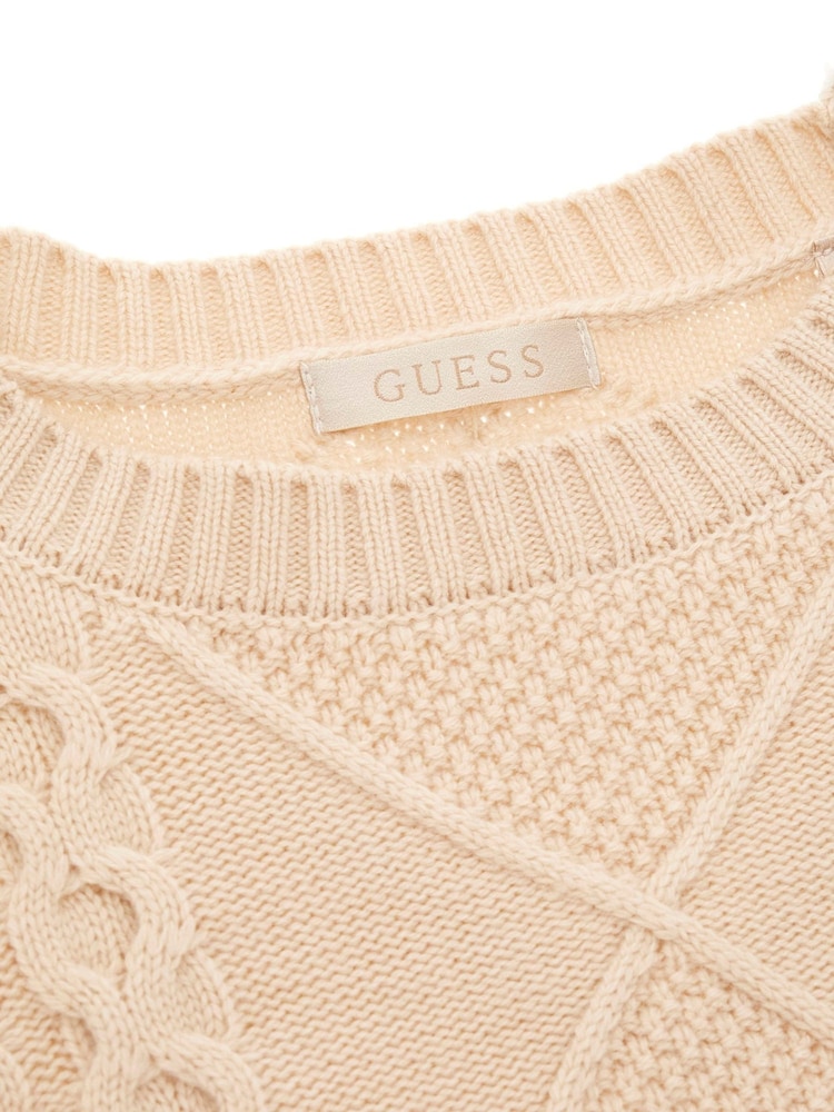 Guess Cream Serena Cable Knit Dress - Image 4 of 4