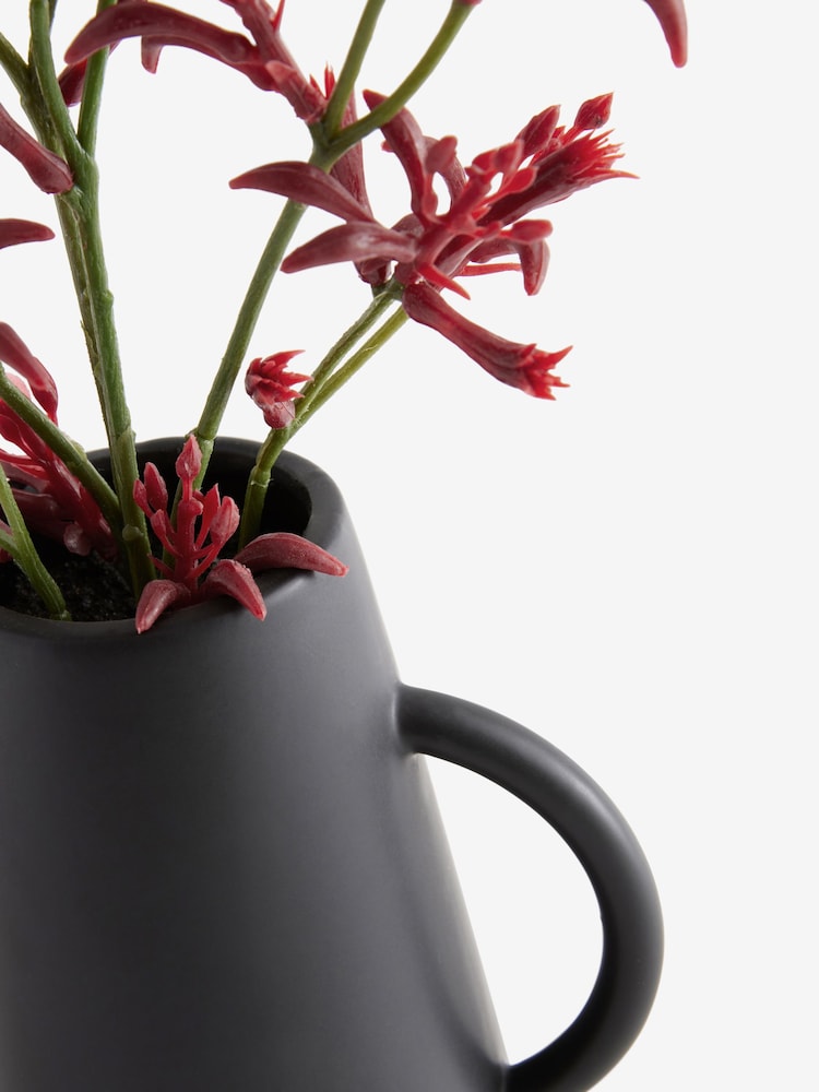 Red Artifical Kang Paw In Ceramic Vase - Image 4 of 4
