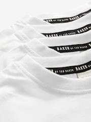 Bela - Baker by Ted Baker 100% Bombažna majica 5 Pakiranje - Slika 4 iz 5