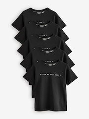 črna - Baker by Ted Baker 100% Bombažna majica 5 Pakiranje - Slika 1 iz 5