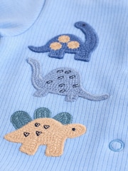 Blue Cement Baby Embroidered Sleepsuits 3 Pack - Image 10 of 12