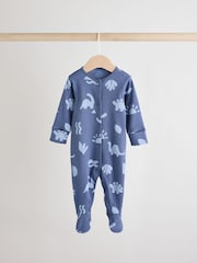 Blue Cement Baby Embroidered Sleepsuits 3 Pack - Image 4 of 12