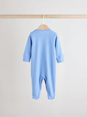 Blue Cement Baby Embroidered Sleepsuits 3 Pack - Image 5 of 12