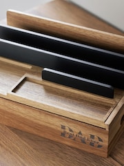 Dark Brown Bronx Best Dad Ever Wooden Desk Tidy - Image 3 of 5