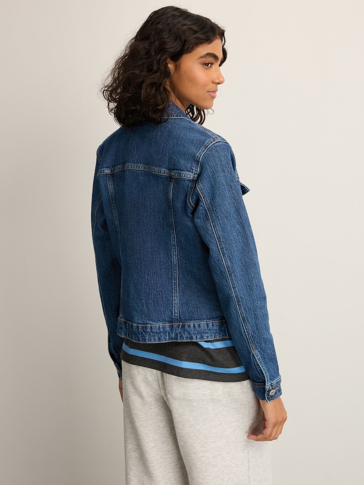 Dunkelblau - Figurbetonte Denim-Jacke - Image 3 of 9