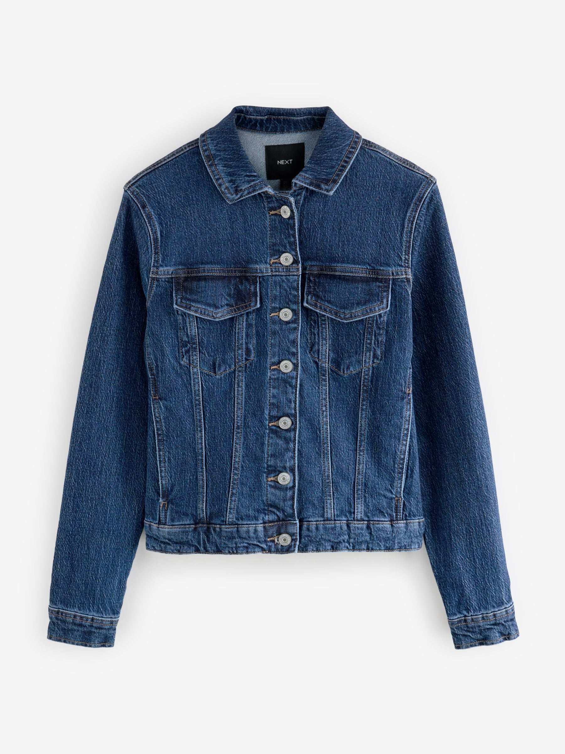 Buy Dark Blue Fitted Denim Jacket from Next USA