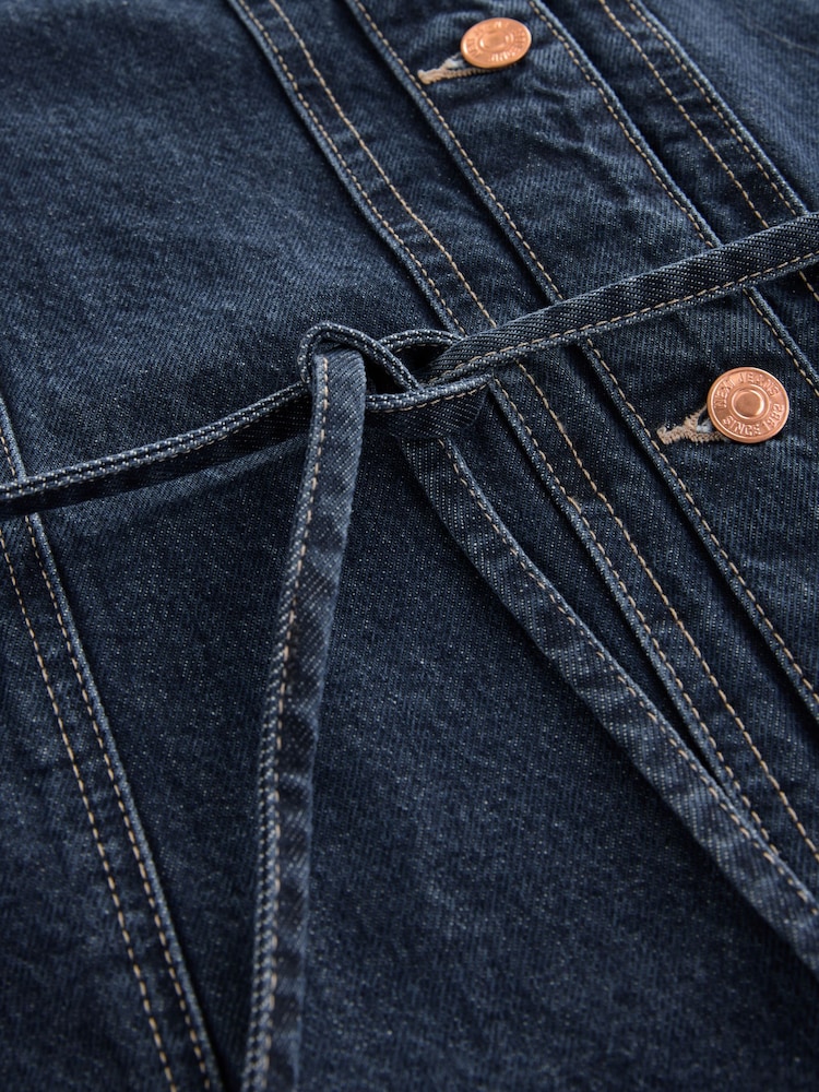bleu foncé - Ceinturé Denim 100% Coton Veste - Image 5 of 6