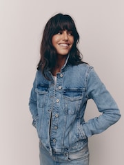 Mid Blue Fitted Denim Jacket - Image 1 of 8
