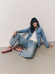Mid Blue Fitted Denim Jacket - Image 3 of 8