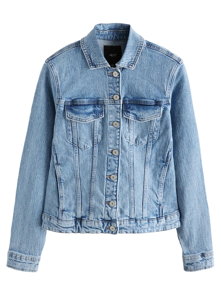 Bleu moyen - Jean Veste ajustées - Image 6 of 8