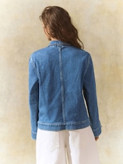 Mid Blue Denim Worker Jacket - Image 3 of 7